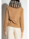 Check Cotton Oversized Hoodie Camel - BURBERRY - BALAAN 5