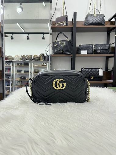 Daol Sangin Store GG Marmont Cross Bag Black 447632 Condition S - GUCCI - BALAAN 1