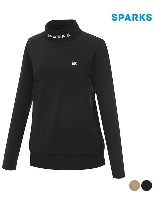 Women s layered logo point long sleeve high neck half t shirt SN3LTS005 - SPARKS - BALAAN 2