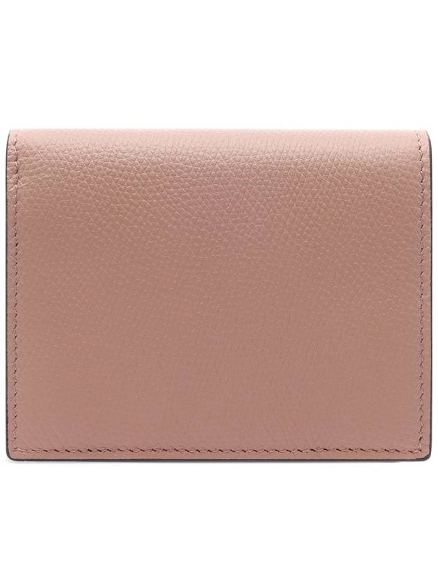 Compact V Logo Signature Calfskin Half Wallet Beige - VALENTINO - BALAAN 5