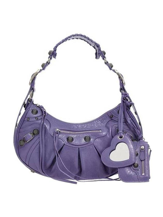 Le Cagole Small Leather Shoulder Bag Purple - BALENCIAGA - BALAAN 1