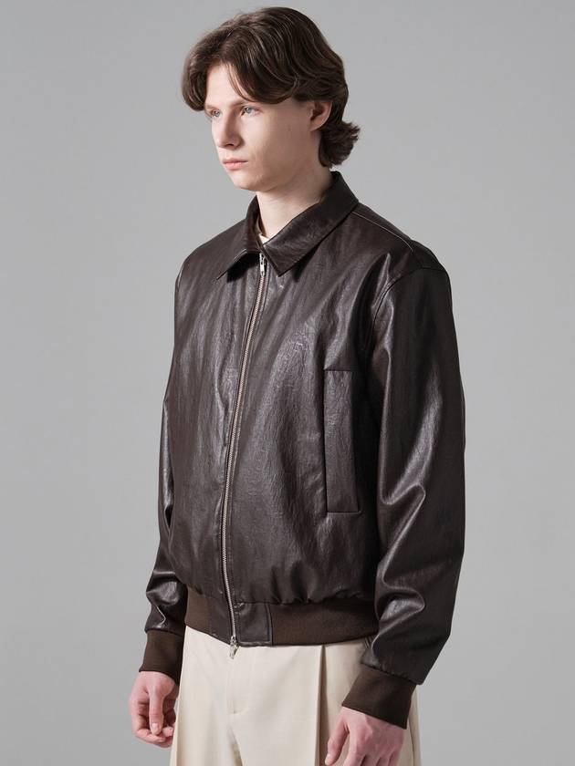 Leather Blouson Dark Brown - FILLCHIC - BALAAN 2