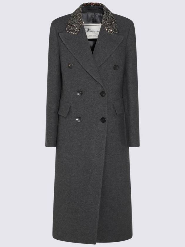 Blumarine Grey Wool Coat - BLUMARINE - BALAAN 1