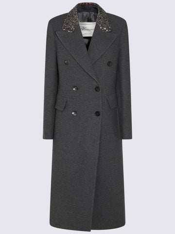 Blumarine Grey Wool Coat - BLUMARINE - BALAAN 1