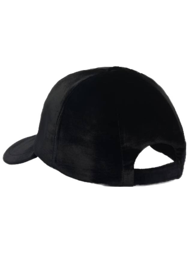 Triangular Logo Velvet Ball Cap Black - PRADA - BALAAN 4