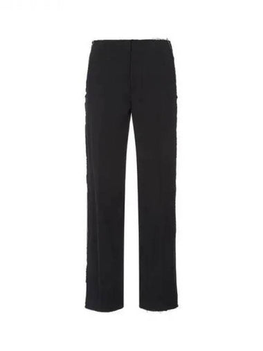 Men's Fringe Seam Straight Boucle Pants Black 270236 - DIESEL - BALAAN 1