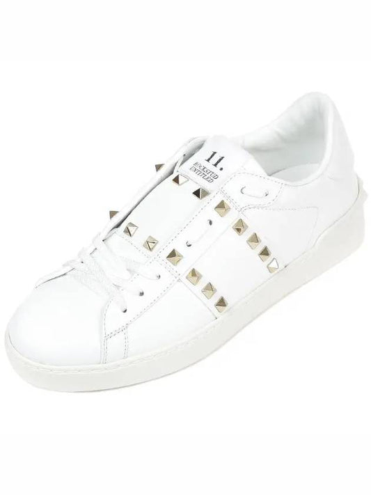 Men's Rockstud Untitled Low Top Sneakers White - VALENTINO - BALAAN 2