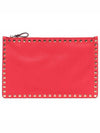 Rockstud Stampa Alce Clutch Bag Red - VALENTINO - BALAAN 2