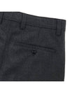 Gabardine Wool Loose Fit Wide Pants Grey - AMI - BALAAN 8