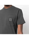 Wappen Logo Patch Pocket Short Sleeve T-Shirt Grey - STONE ISLAND - BALAAN 4