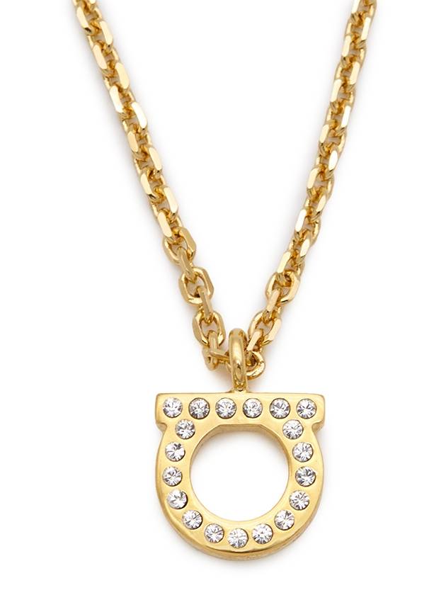 Gancini Crystal Necklace Gold - SALVATORE FERRAGAMO - BALAAN 2