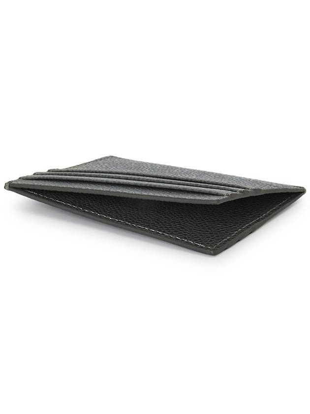 Pebble Grain Leather Stripe Note Compartment Card Wallet Dark Grey - THOM BROWNE - BALAAN 5