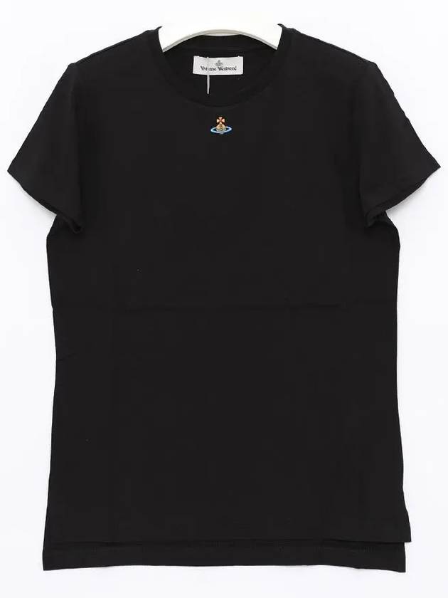 Embroided ORB Peru Short Sleeve T-Shirt Black - VIVIENNE WESTWOOD - BALAAN 4