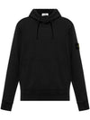 Wappen Patch Brushed Cotton Fleece Hoodie Black - STONE ISLAND - BALAAN 2