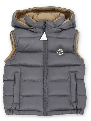 Kids ZIBIAH logo patch down padded vest gray 1A00032 595FE 907 8 10A - MONCLER - BALAAN 1