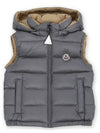 Kids ZIBIAH logo patch down padded vest gray 1A00032 595FE 907 - MONCLER - BALAAN 1