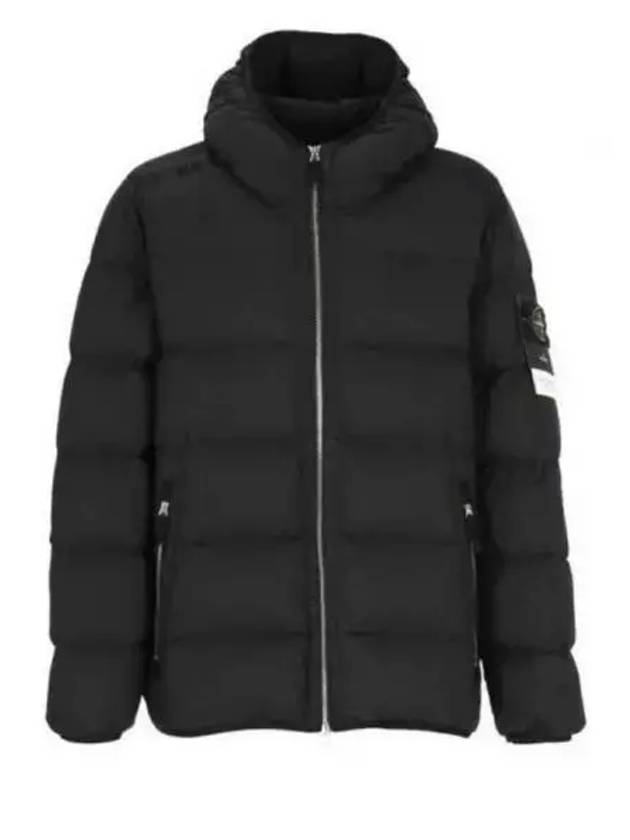 Seamless Logo Nylon Hooded Padded Jacket Black - STONE ISLAND - BALAAN 2