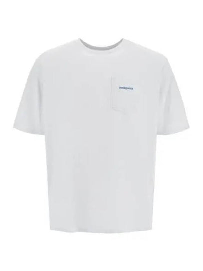 Men's Boardshort Logo Pocket Cotton Short Sleeve T-Shirt White - PATAGONIA - BALAAN 2