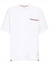 RWB Pocket Interlock Cotton Short Sleeve Polo Shirt White - THOM BROWNE - BALAAN 3