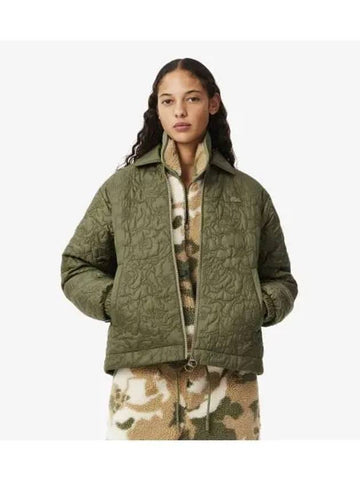 Women s Flower Quilted Jacket Khaki - LACOSTE - BALAAN 1