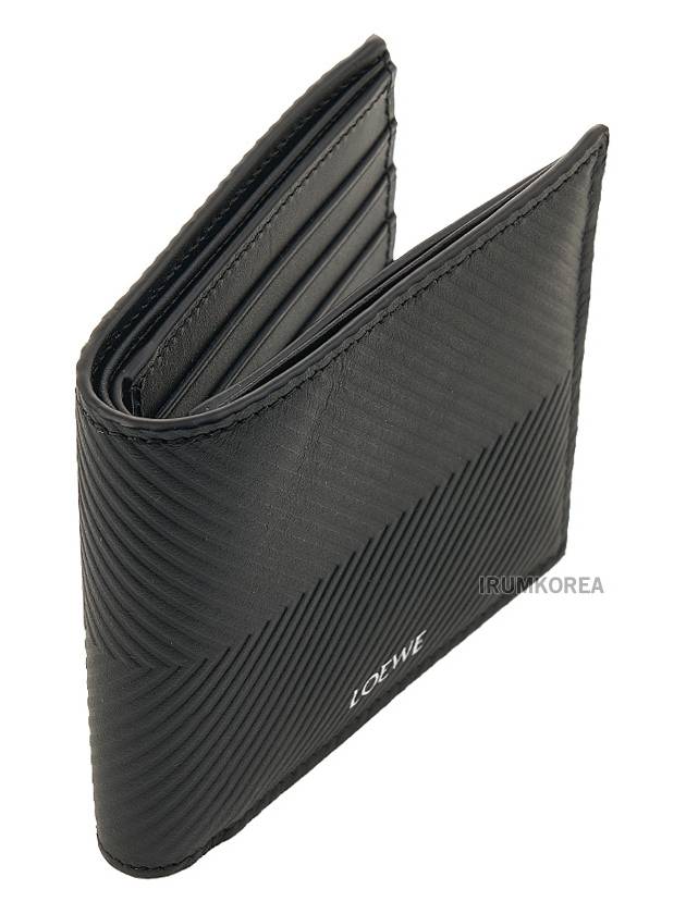 Texture Classic Calfskin Bifold Half Wallet Black - LOEWE - BALAAN 3