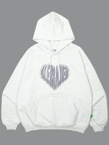 Loop Heart Hoodie White Melange - ALEX&AIDEN - BALAAN 1