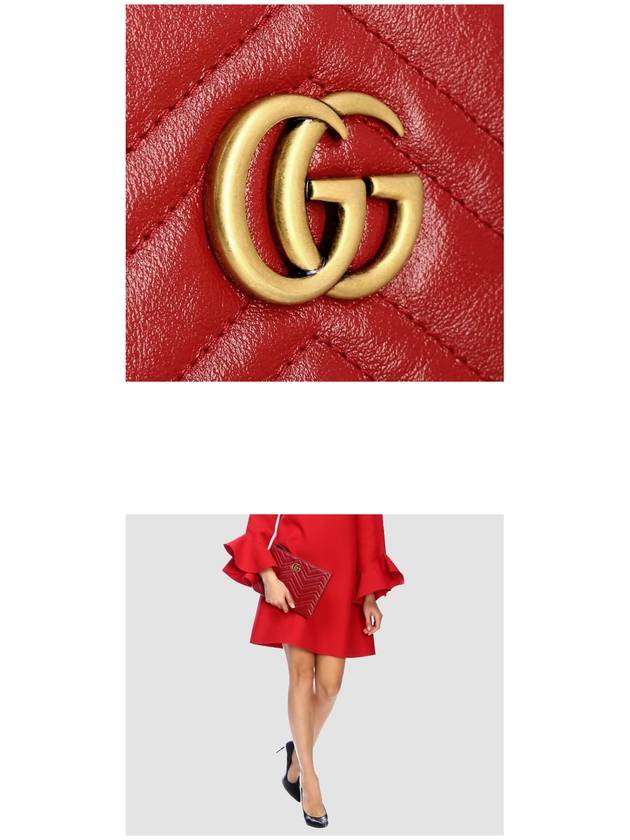 GG Marmont Leather Pouch Bag Red - GUCCI - BALAAN 4