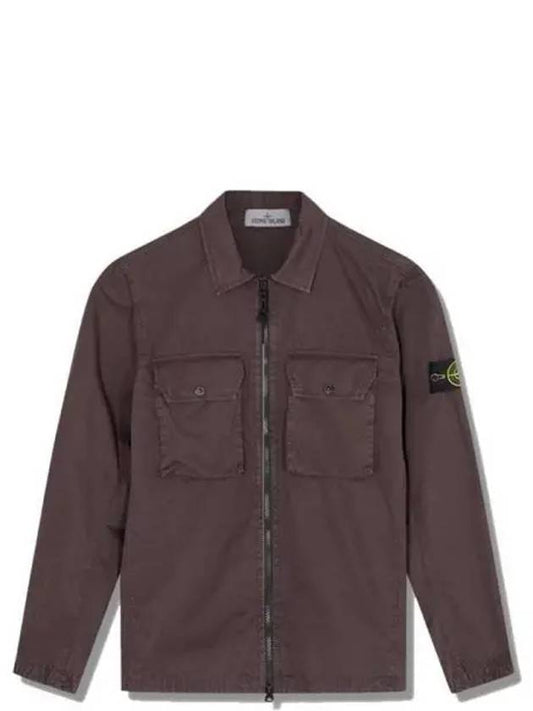 Waffen Patch Two Pocket Cotton Over Zip-up Jacket Dark Brown - STONE ISLAND - BALAAN 2