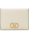 Compact V Logo Signature Calfskin Half Wallet Ivory - VALENTINO - BALAAN 3