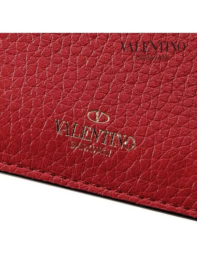 Rockstud Card Wallet Red - VALENTINO - BALAAN.