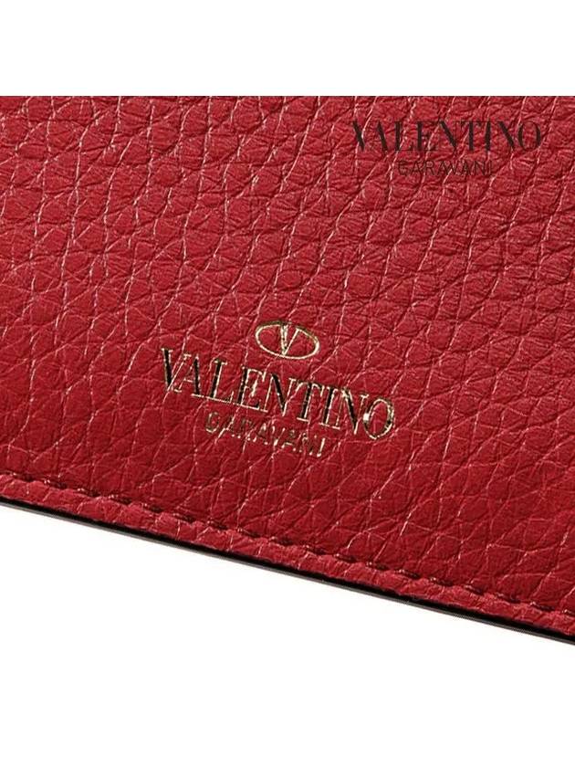 Rock Stud Card Wallet Red - VALENTINO - BALAAN 8