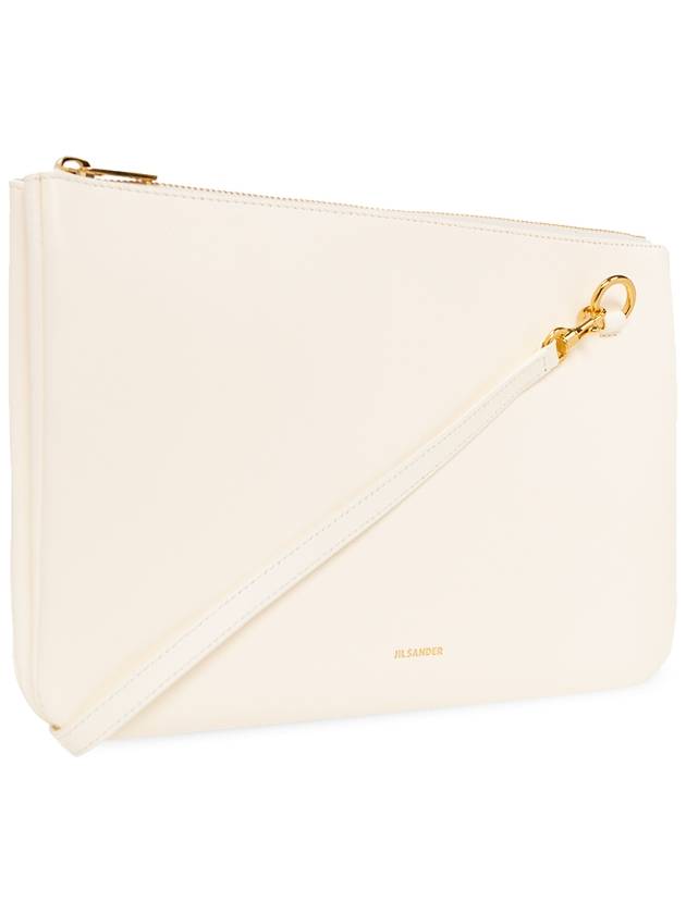 Logo Leather Clutch Bag White - JIL SANDER - BALAAN 5