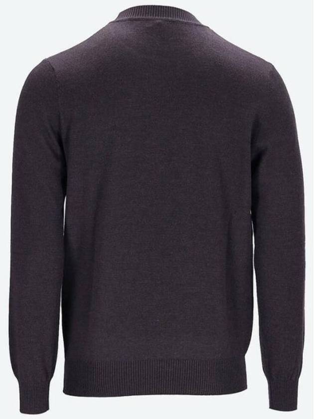 Monogram Jacquard Wool Crewneck Knit Top Brown - FENDI - BALAAN 4