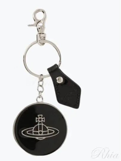 ORB Logo Patterned Leather Key Holder Black - VIVIENNE WESTWOOD - BALAAN 2