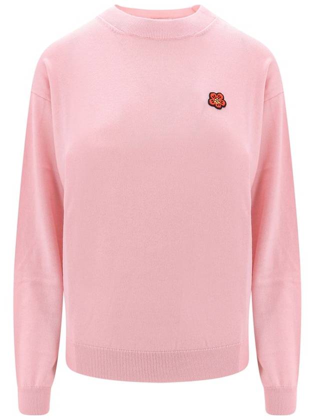 Boke Flower Logo Wool Knit Top Pink - KENZO - BALAAN 2