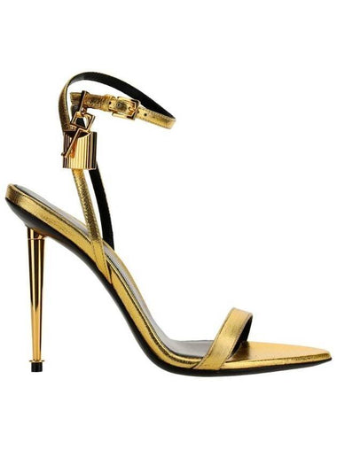 Women's Cross Strap Sandals Heel Gold - TOM FORD - BALAAN 1