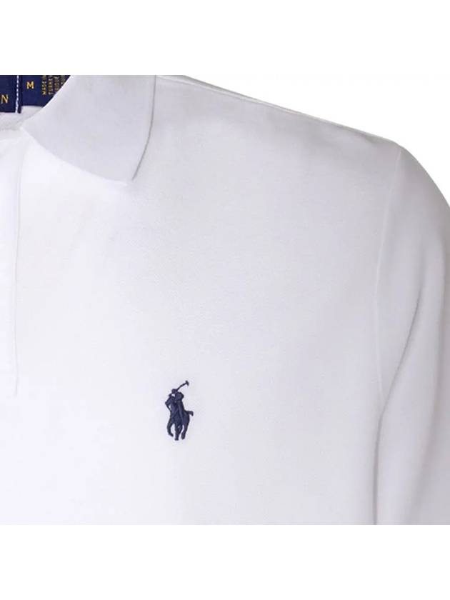 Iconic Mesh Slim Fit Polo Shirt White - POLO RALPH LAUREN - BALAAN 5