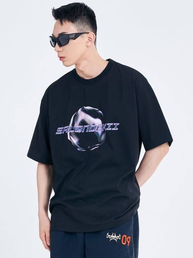 Salon de Key Unisex Geo Sphere X Large Fit Short Sleeve T-Shirt Black SDKIISD240514HT006 - SALONDEKII SDLABEL - BALAAN 8