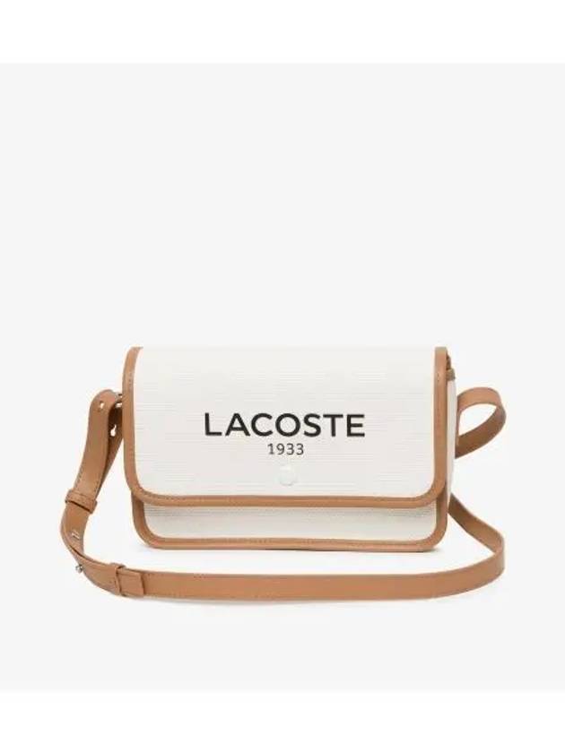 Women s Heritage Canvas Flap Wrap Cross Bag Natural Tan - LACOSTE - BALAAN 1