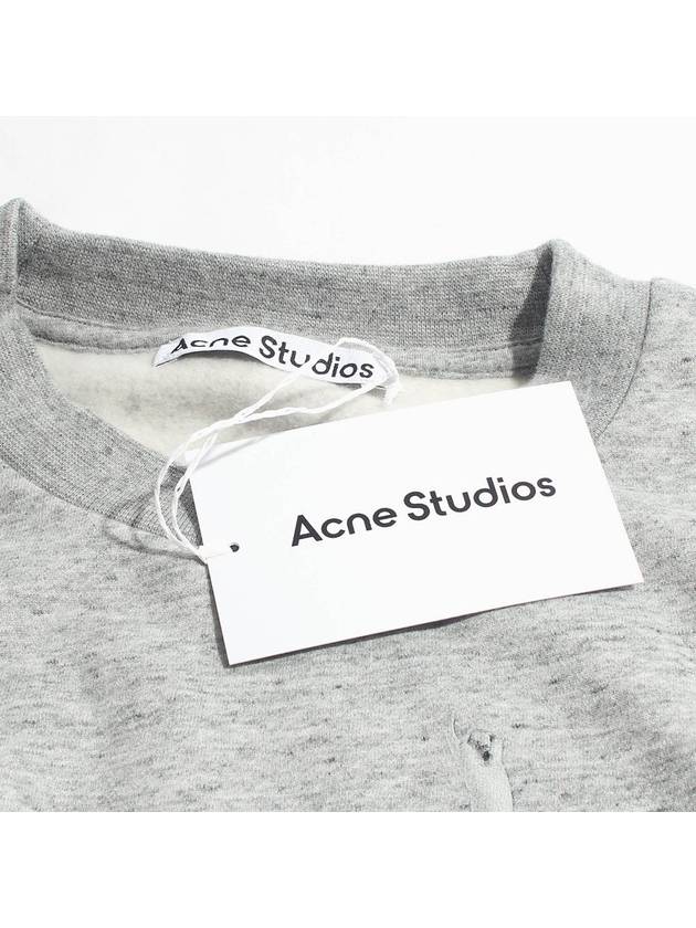 Graphic Print Crew Neck Sweatshirt Grey Melange - ACNE STUDIOS - BALAAN 8