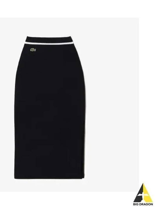 Women s 3D Knit Long Skirt Navy - LACOSTE - BALAAN 1