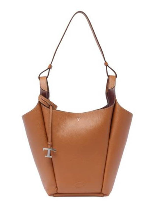 Leather Small Bucket Bag Brown - TOD'S - BALAAN 1