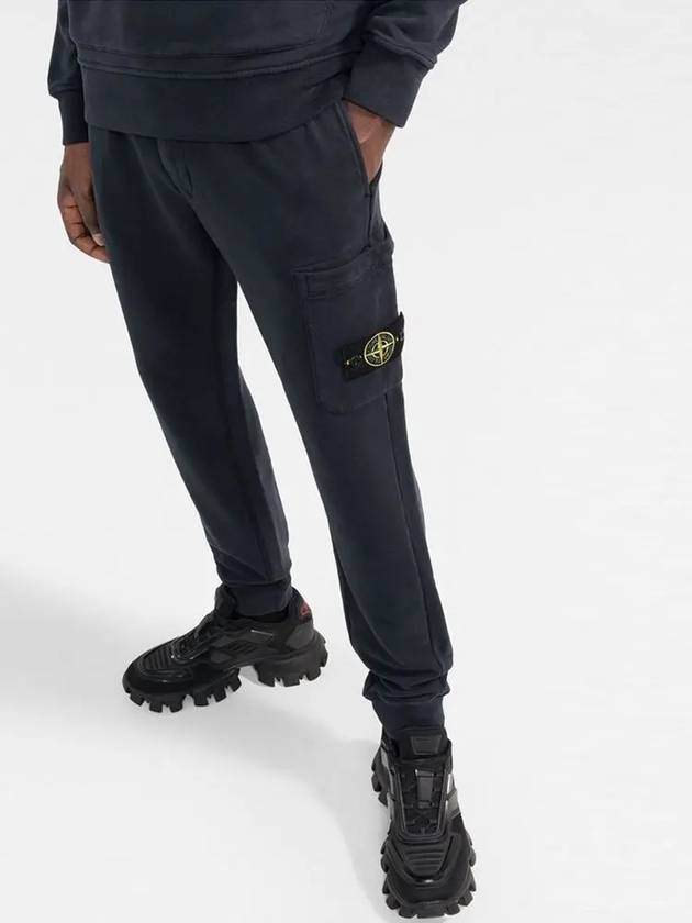 Waffen Patch Cotton Fleece Track Pants Navy - STONE ISLAND - BALAAN 3