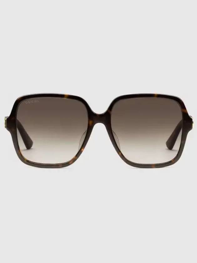 low nose bridge fit rectangular sunglasses dark tortoiseshell acetate 706690J07402323 - GUCCI - BALAAN 2