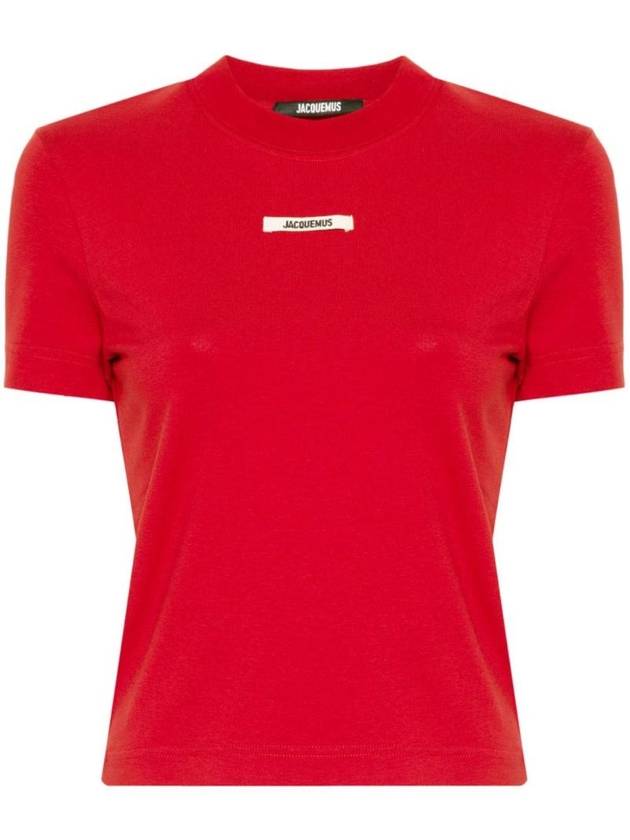 Le Gros Grain Short Sleeve T-Shirt Red - JACQUEMUS - BALAAN 1