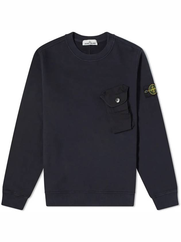 Men's Waffen Patch Pocket Sweatshirt Black - STONE ISLAND - BALAAN 2