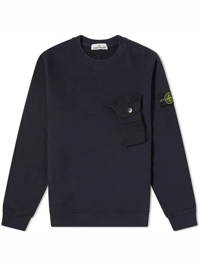 Men's Wappen Patch Pocket Sweatshirt Navy - STONE ISLAND - BALAAN 2