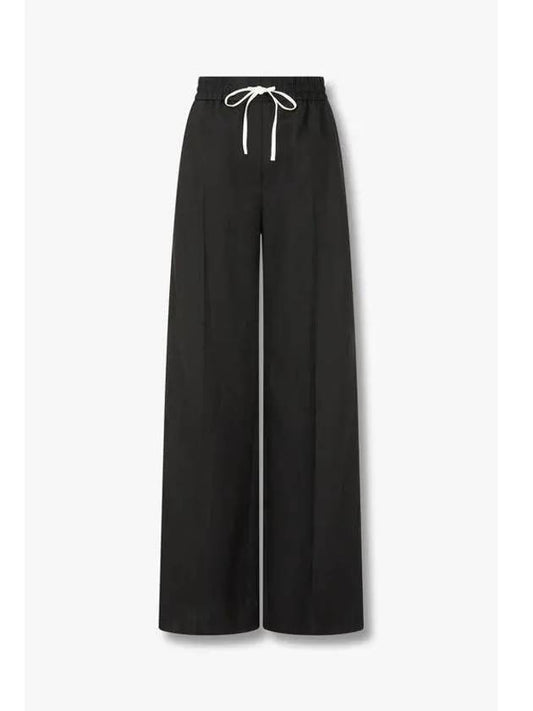 Women s String Wide Linen Pants Black - PAUL SMITH - BALAAN 1