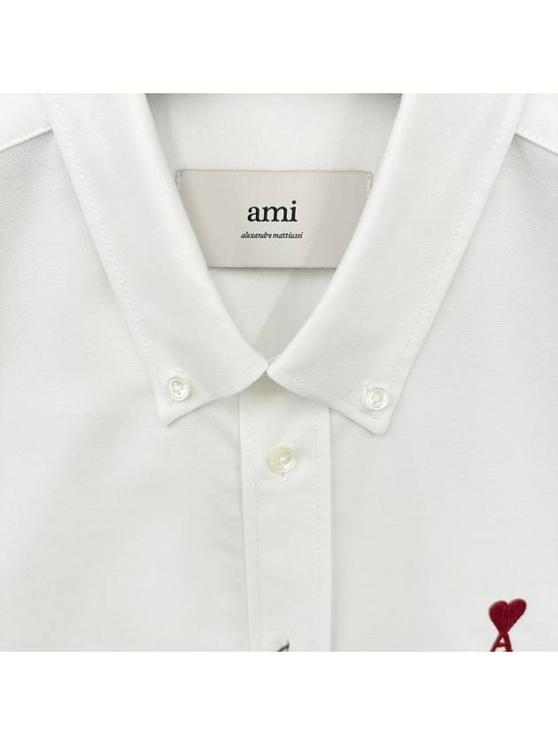 Heart Logo Oxford Shirt BFUSH063 168 - AMI - BALAAN 5