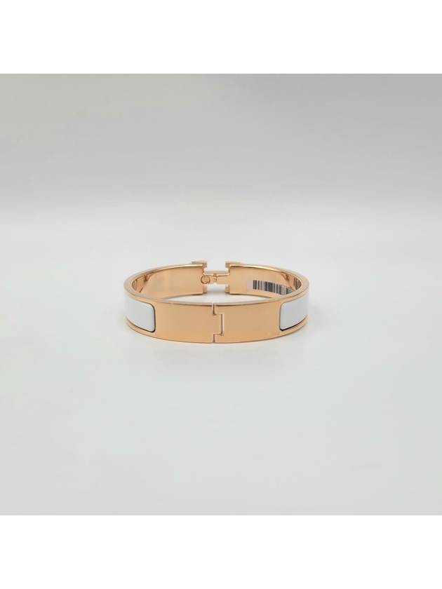 Clic H Bracelet Rose Gold Blanc - HERMES - BALAAN 4